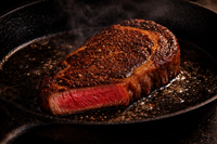 steak in cast iron pan